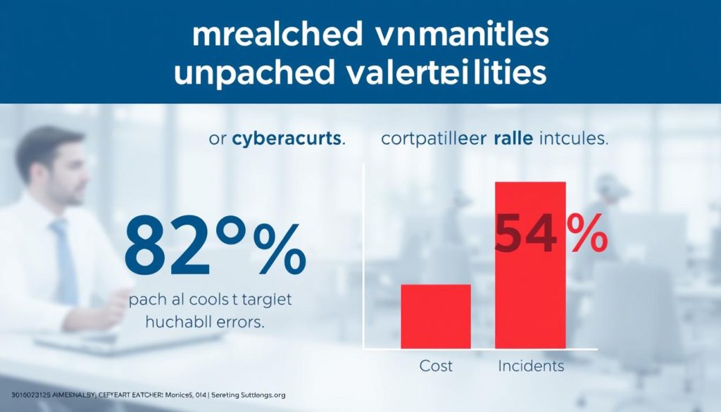 Graph showing percentage of cyberattacks targeting unpatched vulnerabilities